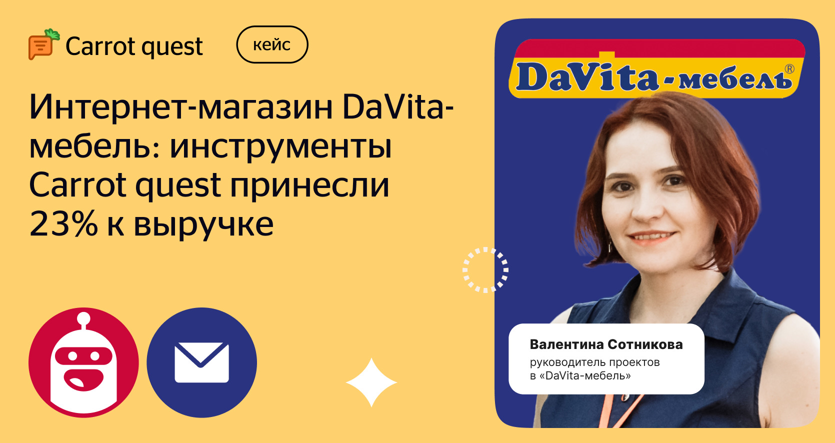 DaVita-мебель заработали 23% к выручке с Carrot quest